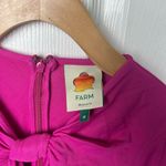 Farm Rio Pink Long Sleeve Knot Twist Key Hole Neck Zip Up Bodysuit M Photo 7