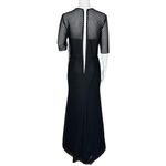Vera Wang  Dress Women 6 Black Elbow Sleeve Waffle Lace Neutral Minimalist Formal Photo 4