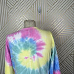 Chaser Long Sleeve Ballet Wrap Top In Tie Dye Pink Yellow Size Large Photo 8