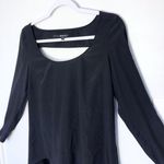 Jay Godfrey Blouse Silk Black Women’s Sz 2 Flowy Long Sleeves Open Drapey Back Photo 2