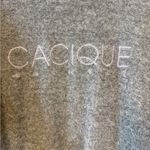 Cacique Naturel Loungewear Terry Cropped Long Sleeve Top Medium Grey Vintage Gray Photo 1
