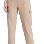 Athleta Farallon Cargo Crop Pants Pull On Drawcord Breathable Silt Taupe Tan 12P Photo 0
