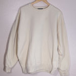 Brandy Melville  Cream Oversized Crewneck Sweatshirt Cotton Blend One Size Photo 0