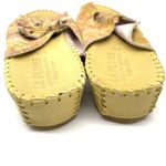 La Plume Italian Leather Pastel Floral Yellow Slip on Sandal Size 40/9 Photo 12