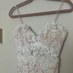 Forever 21 Sheer Lace White Sheath Dress with Sweetheart Neckline Bodycon Photo 2