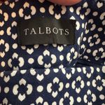 Talbots  New Chatham Stretch Ankle Pants Geo Flower Navy Blue Size 16 Photo 4
