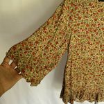 Cynthia Rowley Floral Ruffle Hem Flowy Top Photo 3