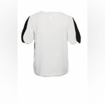 Victoria Beckham for Target‎ ivory & black scalloped sleeve blouse womens large Photo 3