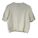 Joie  | M | Knit Short Sleeve Sweater Floral Applique Crochet Top Women's Photo 3