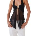 Peppermayo NWT- Sunbeam Mesh Halter Top – Black - Size: 6 Photo 0