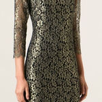 Diane Von Furstenberg DVF  Zarita Gold Black Lace Dress Photo 0