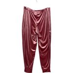 Womens Velvet Jogger Pants Elastic Waist Comfort Loungewear Dusty Rose Pink sz L Size L Photo 3