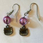 Sanrio Vintage Y2K 2007 Pink & Silver Tone Hello Kitty Ball Drop Earrings Photo 3