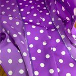Vintage Purple Polka Dot Blouse White Dots Handmade Rose Button Front Top Size M Size L Photo 5