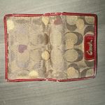 Coach Vintage Y2K  Poppy Bifold Wallet Khaki Red leather Heart Gold Polka Dots Photo 5