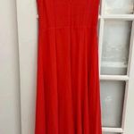 Betsey Johnson Orange Crepe Georgette Midi Dress Pinup Rockabilly Size 2 XS Photo 4