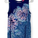 Lilly Pulitzer  XS Sleeveless Tank Top Blouse Floral Blue Pullover Photo 3