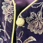 Norton Mcnaughton Burgundy Velour Gold Embroidery Accent Button Blazer, Size 8 Photo 8