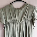 Annie Wear Olive Green Button Down Ruffle Sleeve Blouse Top Size M Photo 9