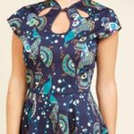 Retro Floral Peacock Midi Dress By Dancing Days By Banned large Green Photo 1