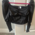 Divided  Black Ruched Long Sleeve Top Photo 0