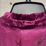 Heart soul Y2K Magenta Satin Ruffle Collar Short Sleeve Blouse Top Photo 6