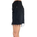 PacSun  Black Denim Distressed Frayed Raw Hem Button Jeans Mini Casual Skirt 26 Photo 1