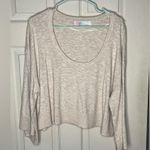 Free People FP Beach cropped pullover, Dionne sweater top, oatmeal sands NWOT Photo 1