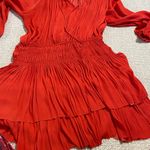 Chic Red Mini Dress with Tiered Skirt Photo 12