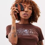 Coach Zip Around Wallet In Wavy Stripe Upcrafted Leather Black/Saddle NWT Photo 6