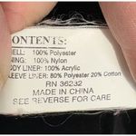 Gallery Women's Hooded Two Tone Raincoat Sz Small Removable Lining Black Beige Photo 7