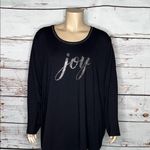 Catherines NWT Size 5X 34/36W Black 'Joy' Embellished Christmas Knit Top Shirt Photo 1