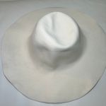 Wide Brim Felt Floppy Hat Women's Ivory Cream Wool Blend Boho Vintage Neutral White Photo 3