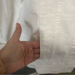 Red Star white denim jean jacket distressed ripped loose fit cotton casual NEW Size M Photo 5