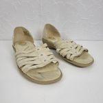 Earth Spirit Womens Shoes Size 8.5 Cream Leather Open To0e Slip On Photo 2