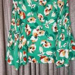Rose + Olive  Kelly Green Floral Print Bell Sleeve Blouse Size Medium Photo 11