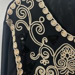 Simply Couture  3XL Plus Formal Tunic embroidered embellishment Black Gold EUC Photo 3