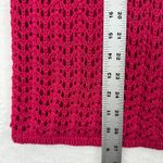 Chico's Crochet Knit Top Pink 3/4 Sleeve Blouse Womens Size 1 Medium Open Weave Photo 2