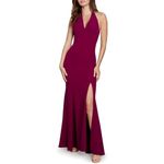 Dress the Population  Shiloh Dark Magenta Halter Maxi Dress XS NWT Photo 10