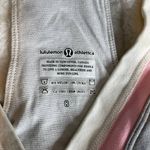 Lululemon Vintage Grey V Neck Tank White Pink Halter Racerback 8 Medium Cropped Photo 1
