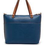 Anne Klein Navy/Brown Alex Varsity Satchel Purse w/ID holder and Crossbody Strap Photo 2