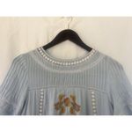 Brass & Roe Embroidered Blue Yellow Orange Lace Floral Boho Mini Dress Size XS Photo 2