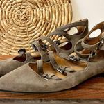 Frye Sienna Buckle Ballet Flat in Taupe Suede Size 6.5 Photo 2