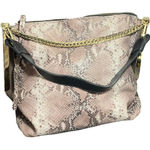 Furla ‎ Womens Snakeskin Leather Shoulder Bag Purse Made In Italy Hobo Style Photo 0