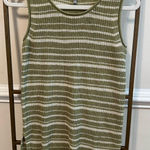 Marled Reunited Green striped knit tank sweater Photo 0