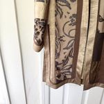 Jeanne Marc Collection Vintage Tan Brown Jacquard Floral Kimono Jacket XS 4/6 Photo 2