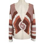 Cage Multicolor Colorblock Twist Back Lightweight Sweater Size Large Pastel Pink Photo 2