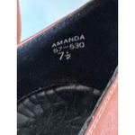 Vintage Fredrico Amanda Leather Brown & Turquoise D'Orsay Kitten Heels Size 7.5 Photo 2