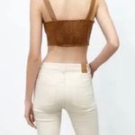 ZARA Tops  Caramel Faux Leather Cut Out Top Photo 2