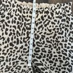 J.Crew  Ruffle Waist Leopard Print Linen Pants in Ivory Size 2 Photo 9